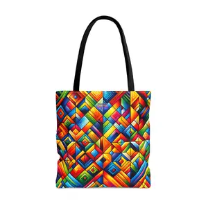 Vibrant Geometric Patterned Tote Bag