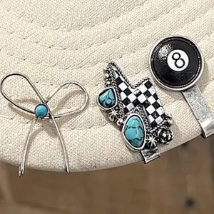 Western Hat Clips 3PC Set - Decorative Clips for Western Hat Decor, Lead & Nickel Compliant, Hat Chain Not Included