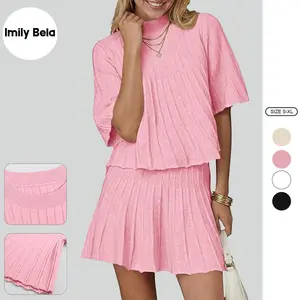 Imily Bela Womens 2 Piece Outfits Summer Striped Sweatshirt Workout Shorts Sets Matching Lounge Set Tracksuits