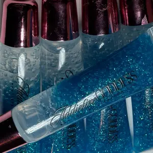 Addiction Goddess 1pc Blue Lagoon Lipgloss - Blue Glitter Lip Gloss Product Image Shows Bottle Design