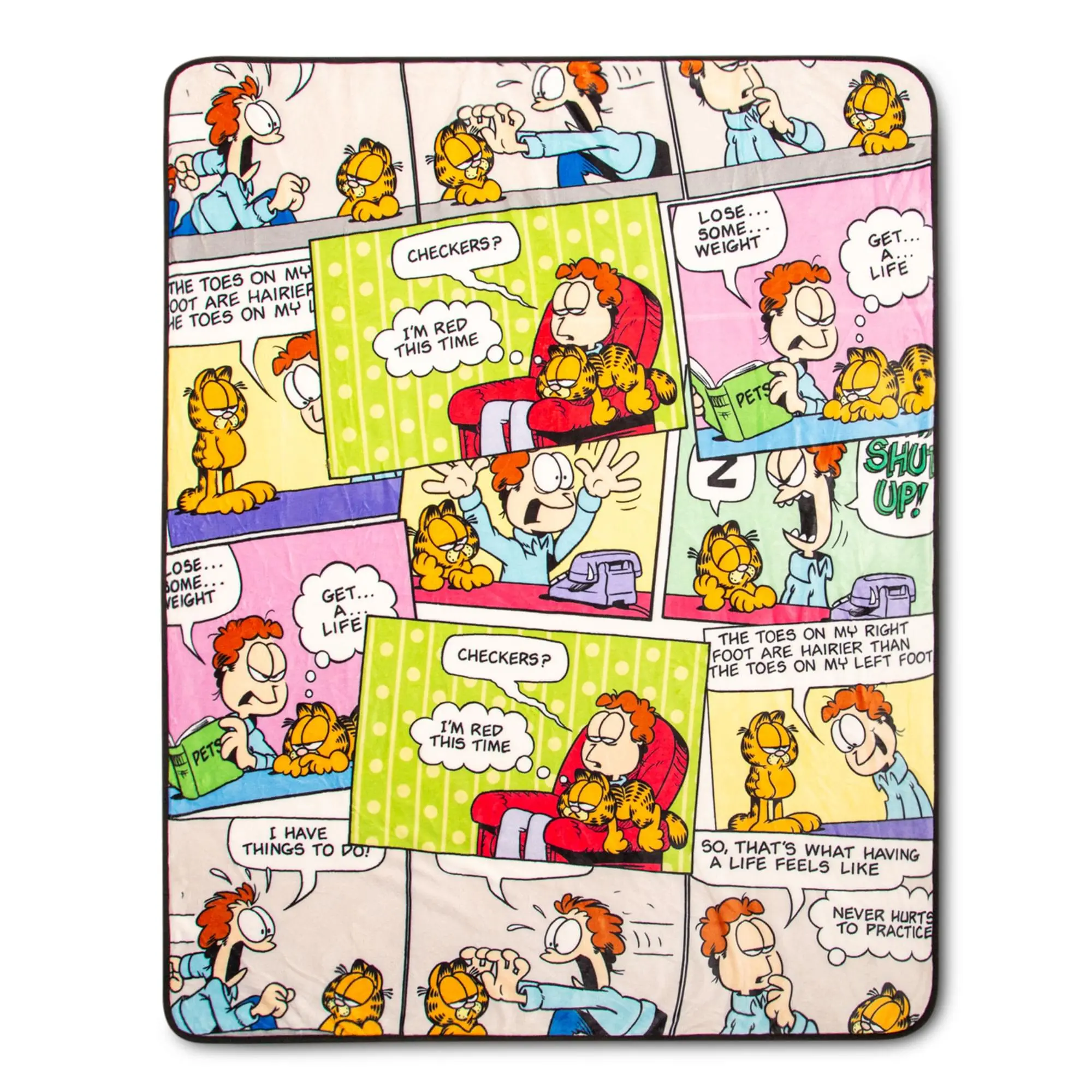 Garfield and Jon Funny Comic Panels Sherpa Throw Blanket, Cozy Warm 50x60" Blanket for Cozy Lounging