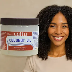 Coconut Oil, Locks Moisture, Shiny Hair, Anti-Frizz Detangling for Enhanced Curls, Can be used as a Skin Moisturizer or Hair Conditioner, for All Hair Types