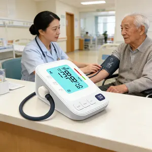 Digital Blood Pressure Monitor with LCD Display, Adjustable Arm Cuff, Accurate Reading, Smart Storage, Portable Automatic BP Meter for Home Use & Travel