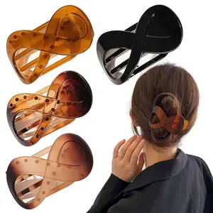 4 count  Concord Curved Claw Barrettes for Women - 3.35 Inch  Banana Clips with No Slip Grip, Strong Hold for Volume Styling Hair Accessories