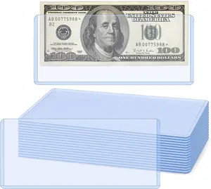 Dollar Bill Holders 15 Pack Hard Plastic Clear Money Holders Money Top-Load Sleeves 6.85 × 2.91 Inches Currency Holder Bills