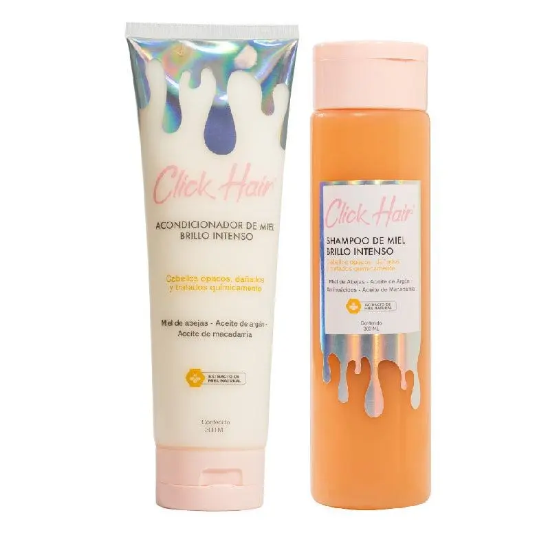 Click Hair Honey Shampoo and Conditioner for Dry and Brittle Hair