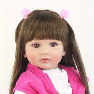 GUESSBELLY 60CM 24inch Toddler Reborn Doll Princess Girl Soft Vinyl Newborn Baby Toy with Soft Cloth Body Lovely Birthday Gift