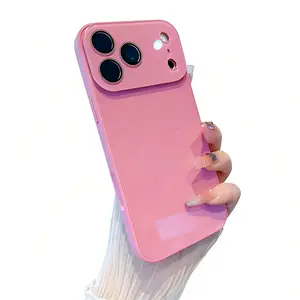 Luxury crystal texture mobile phone case,Summer Dopamine Girl Vibe  skin-feeling solid color mobile phone case suitable for iPhone17/16/15/14/13promax series, solid color mobile phone protective cover