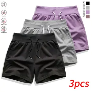 Set of 3 women’s shorts — breathable shorts suitable for the beach | Loose fit, moisture-wicking; casual women’s shorts for spring, summer, and autumn; shorts, women’s shorts; can also be worn as sleepwear,summervibes summervibes