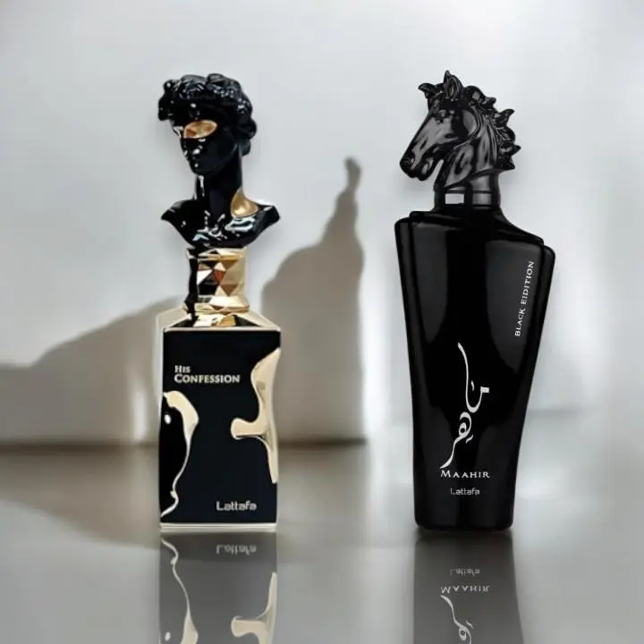 Oudlash Bundle | Lattafa | His Confession + Maahir | Men's Fragrance | 100 ML 3.4 OZ | Eau De Parfum | Woody - Amber & Fresh Spicy