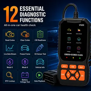 OBD2 Scanner Diagnostic Tool – Engine Fault Code Reader with Live Data Stream, Battery Voltage Test, I/M Readiness, DTC Lookup & Full OBDII Functions for Most Vehicles