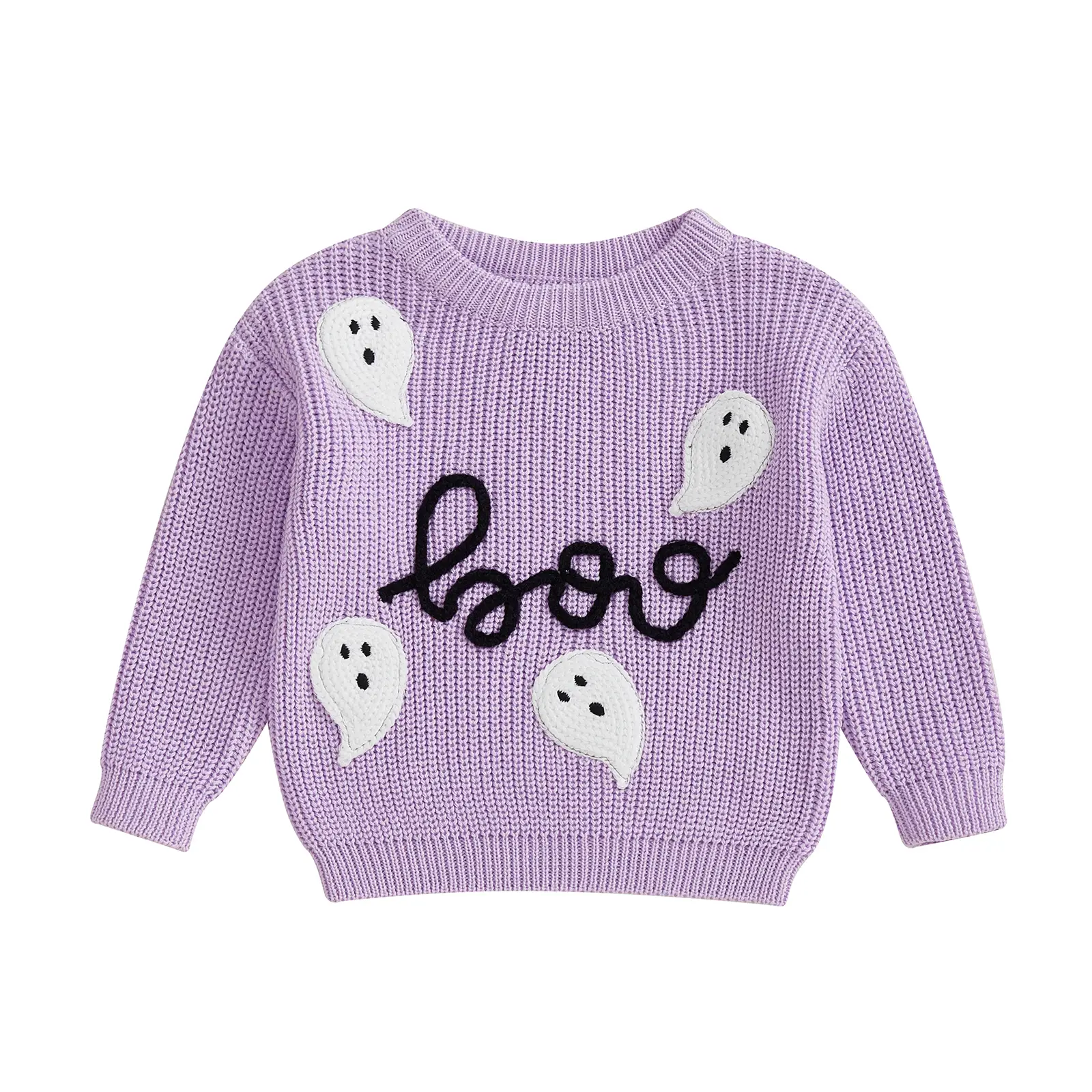 REDWOON Baby Halloween Outfit Boy Girl Pumpkin Sweater Ghost Embroidery Knit Sweatshirt Infant Toddler Halloween Clothes