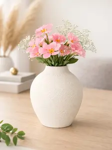 Minimalist Textured Vase 3D Printed Modern Home Decor Soft Matte Finish Subtle Texture for Premium Look Lightweight Durable Small Floral Arrangements