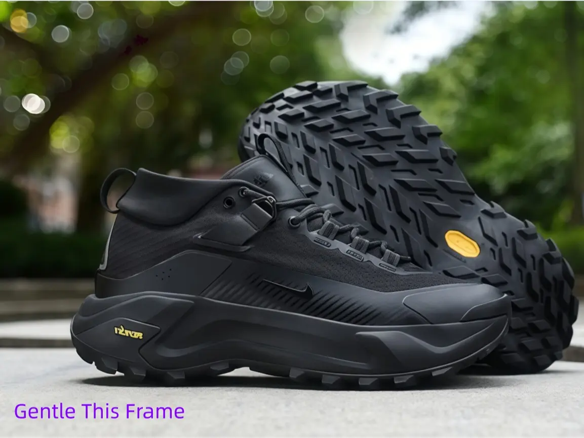 Deep multi-lug outsole bites into slippery mud and gravel paths without slipping