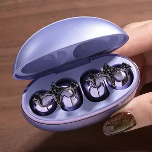 Includes shipping cost: wireless clip-on earbuds with snowflake design and bow decorations; soft silicone clip-on earbuds; noise-cancelling sports clip-on earbuds; Bluetooth earbuds for calls and listening to music