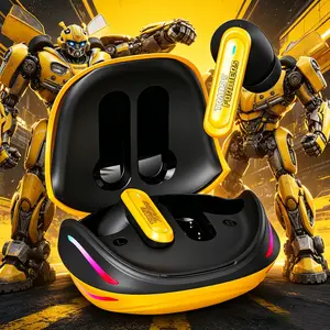 TRANSFORMERS Official Bumblebee Wireless Earbuds, Bluetooth 6.0 Headset with ENC, 13mm Drivers, Noise Cancellation, Secure In-Ear Fit, Music & Gaming Modes for Clear Calls & Daily Commute, High-Quality Audio earphone