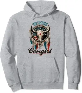 New Hampshire Cowgirl, Rodeo Western Country Longhorn Skull Pullover Hoodie - Diegoort Shop 20B0CFJ2HB8F