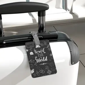 Travel the World luggage tag | Saffiano polyester rectangle