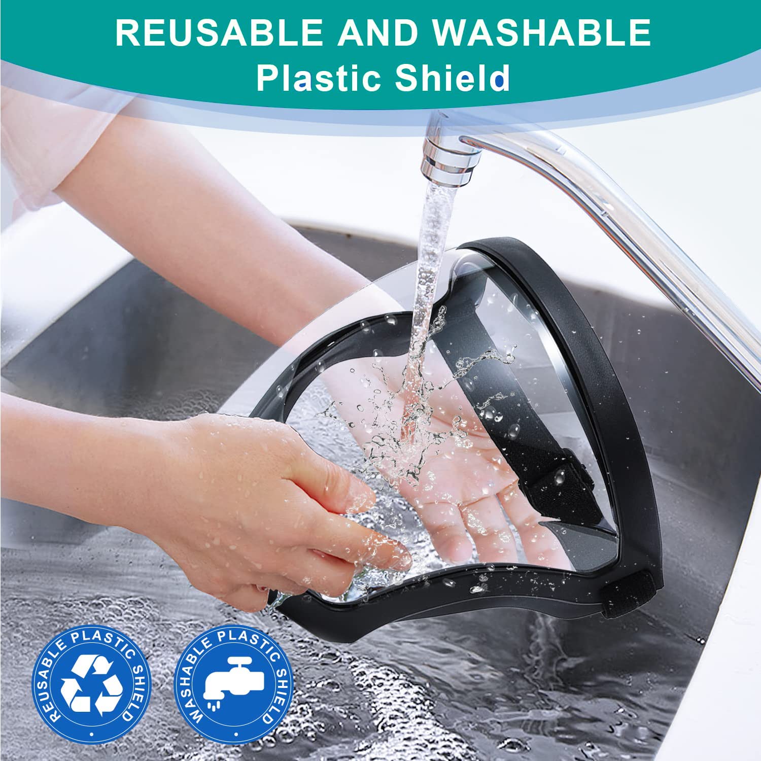 Transparent Visor - Adjustable Full-Face Protective Shield - Durable Plastic Safety Mask - Heat & Im