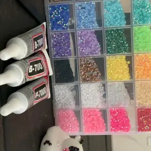 DIY Diamond Bedazzling Glitter Kit with 3mm Mixed Resin Rhinestones & B7000 Glue, Perfect for DIY Crafts, Clothing, Nail Art Supplies & Glitter Decorative Nails