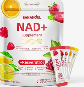 NAD Supplements for Men & Women,NAD Powder, NAD Nicotinamide Riboside Resveratrol Liposomal Pyrroloquinoline,NAD+Supplement Alternative,Non-GMO,Sugar-Free,5 Flavors 30 Stickpacks