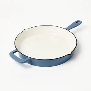 12" Enamel Skillet Blue - Figmint 12" Enamel Skillet Blue - Figmint