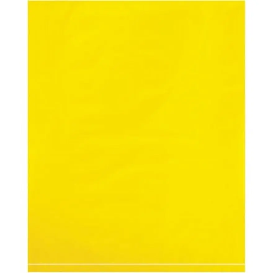 Yellow Flat Poly Bags, 12" w x 15" l 2 Mil, Pack of 1000, for Code Parts Inventory, Heat Sealing to Protect from Dirt