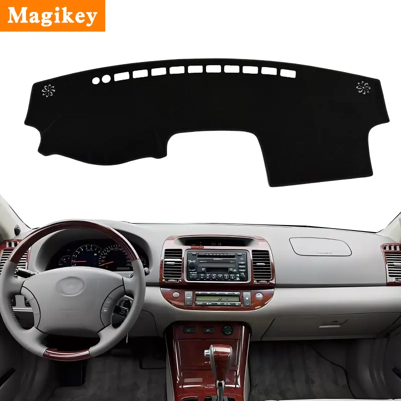 Magikey Car Dash Cover Mat for Toyota Camry 2002-2005,Left Hand Driving Non-Slip Dashboard Cver Interior for Camry Accessories Custom Fit Dash Mat SInshade WindshieldGlare Black