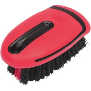 Cleaning Brush For Carpet and Upholstery, Scrub Brush With Stiff Bristle For Carpet Detailing, Interior Leather Brush For Car,Home (Red)