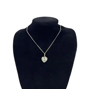 Pre-owned h5 Chanel green Heart Necklace 09005