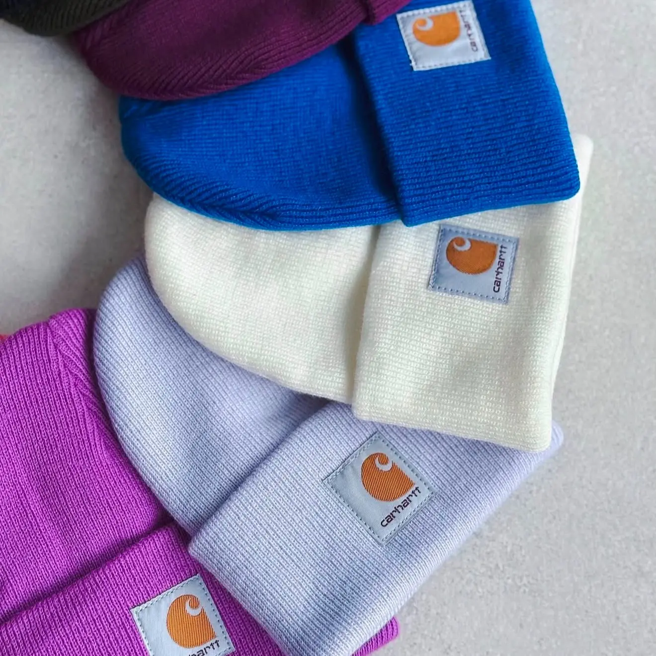 Carhartt Soft Acrylic Winter Beanie – Unisex Knit Cuffed Hat for Men Women, Warm Watch Cap with Ribbed Stretch Design, Outdoor Sports, Hiking, Snowboarding, Fishing, Urban Streetwear Style, Comfortable Daily Wear, Multi Color Collection