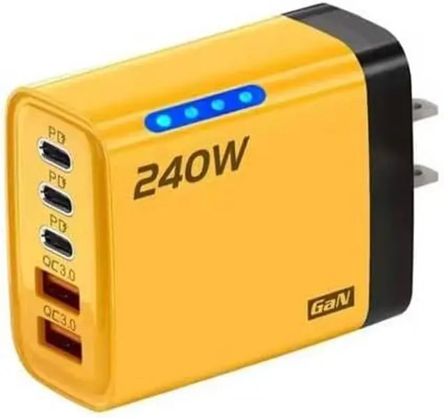 cargador tipo c no incluye el cable 5 puertos de entrada EU/US/UK Plug Charger