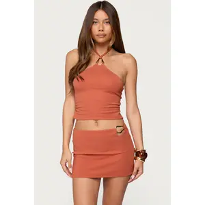 Elmer Abstract Ring Halter Top