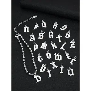 Cuban Chain Tank Pattern Letter Bracelet, Niche Gothic Style Custom Neutral Trendy Cool Bracelet