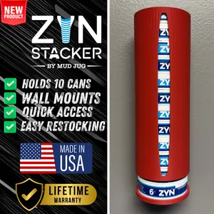 Zynergy Pouch/Snuff Easy access Zyn Army Red Stacker! Keep your Zyn organized, Zyn storage, Wall Mount or Countertop Storage