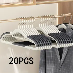Non-Slip Garment Hangers 20pcs Traceless Anti-Bump Design for Clothes Care Durable Drying Support to Keep Shirt Sweater Shapes Home Organization Must-Have