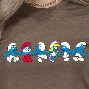 Smurfs Tshirt, Gargamel,Smurfette Shirt,Papa Smurf,Brainy Smurf,Gift Shirt Cartoon Tshirt,Hefty Smurf,Clumsy Smurf,Jokey Smurf, Vanity Smurf
