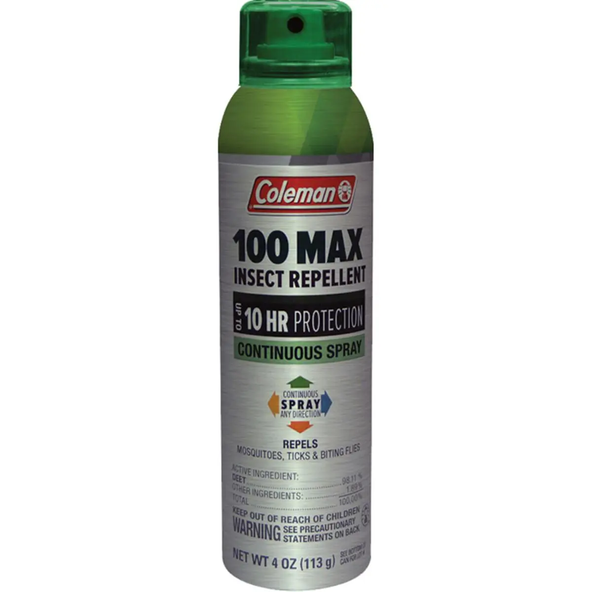 Coleman 100% Max DEET Insect Repellent Continuous Spray, 10-Hour Protection from Insects, Lightweight 4 oz Can for Camping & Hiking, Fishing, Outdoor Motivation