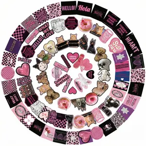 110PCS Pink & Black Coquette Aesthetic Stickers Pack, Cool Girl Vibes Decals | Perfect for Water Bottles & DIY Crafts,  Vintage Gothic Y2K Dark Vibes Waterproof Vinyl Decals for Phone Case Guitar Laptop Teens Girls Gifts