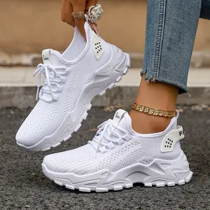 Women's Athletic Sports Shoes - Lightweight Breathable Tennis Shoes with Thick Soles | Perfect for Walking, Gym & Daily Wear fly knit