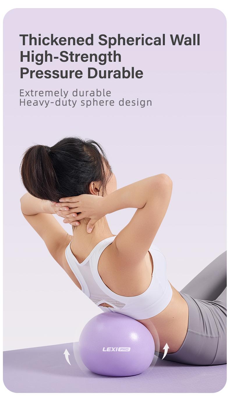 LEXI Small Exercise Ball for Pilates Yoga and Barre Workout Anti Burst Mini Stability Ball for Core Balance Training and Back Support Exercise