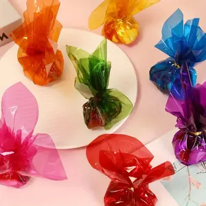 80 Plastic Glassine Wrapping Papers, Transparent Party Packaging with Twist Tie, Ideal for Snacks & Gifts, Durable & Reusable