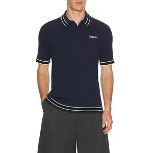Khalhon Varsity Tipped Rib Polo in Navy