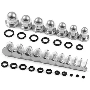 5 Pairs Set Ear Taper 18G-00g Stretching Plugs in 0.5mm Increments 316 Surgical Stainless Steel Hypoallergenic Gauges Piercing