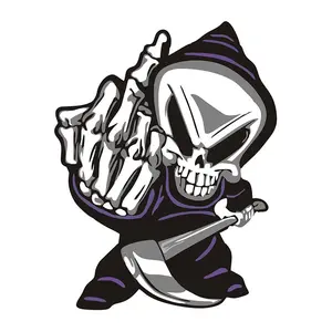 3 Pieces Car Stickers, Middle Finger Skull Design, Scratch Cover for Car Body, Creative Window Decals, Unique Personalized Car Accessories