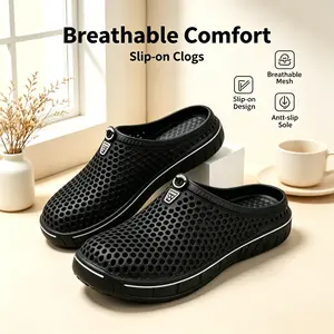 Unisex Breathable Slip-On Clogs | Non-Slip Lightweight Indoor Outdoor Summer Shoes | White Comfort Hole Slippers for Men & Women