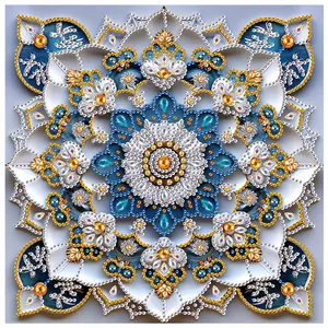 Flower Pattern DIY Diamond Art Painting Kit without Frame, 5D Special Shape Diamond Handmade Mosaic Art Kit for Adults, DIY Diamonds Paintings Art for Home Wall Decor Gift, Handicraft, DIY Kits