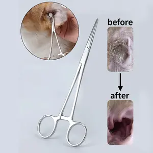 Professional Pet Grooming Tool Kit, Stainless Steel Dog Cat Ear Trimming Scissors, Straight Head Electroplated Design, Random Style, Grooming Products