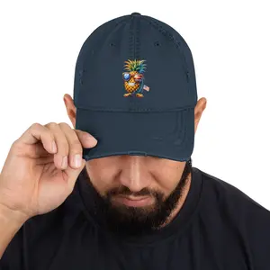 Tropical Pineapple Distressed Hat