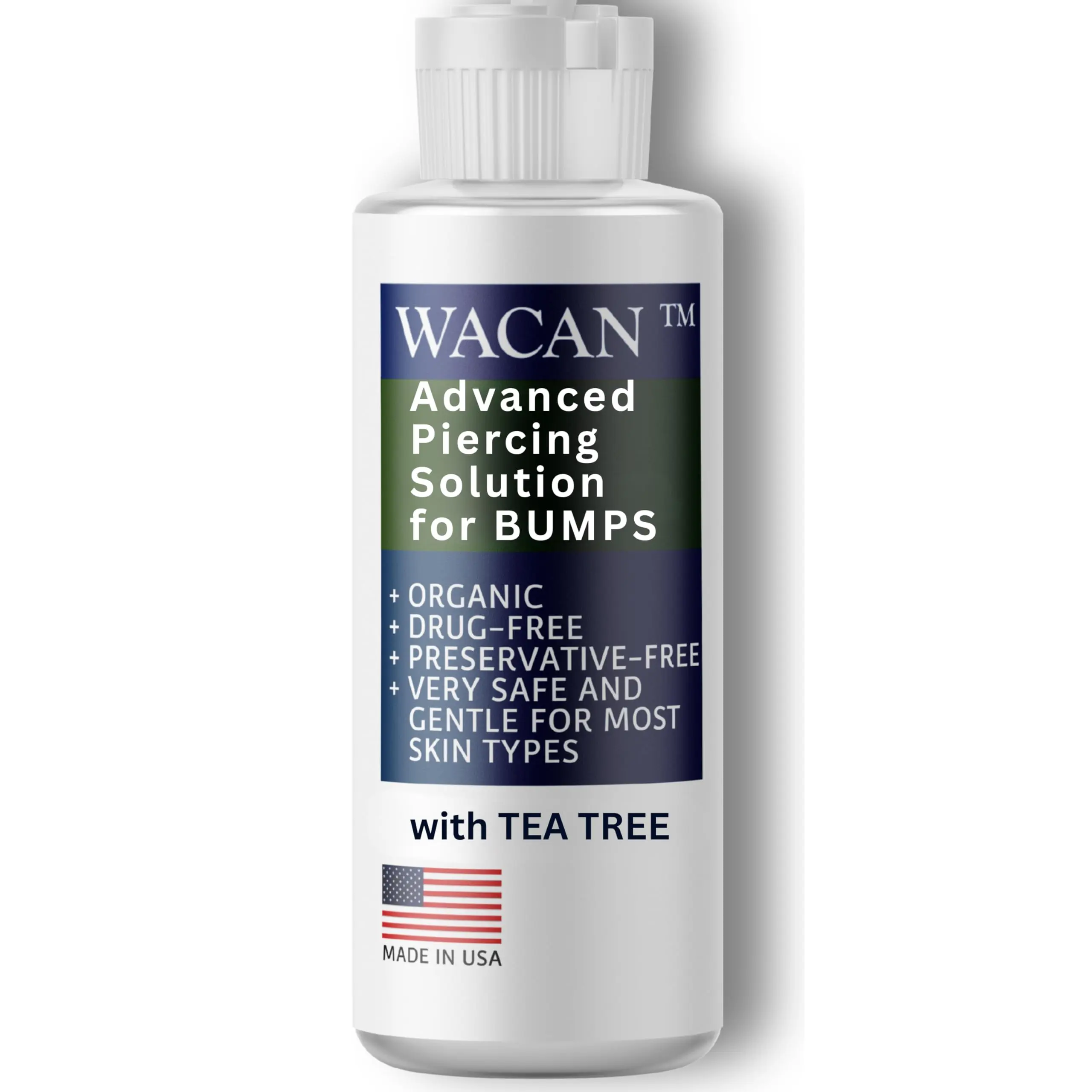 WACAN Piercing Aftercare Drops (Tea Tree + Saline) - Targeted Bump Soothing Solution